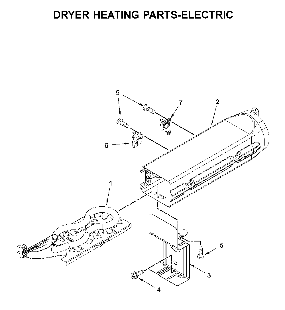 Dryer heating parts-electric Diagram and Parts List for YWED7120HC0  Whirlpool Dryer