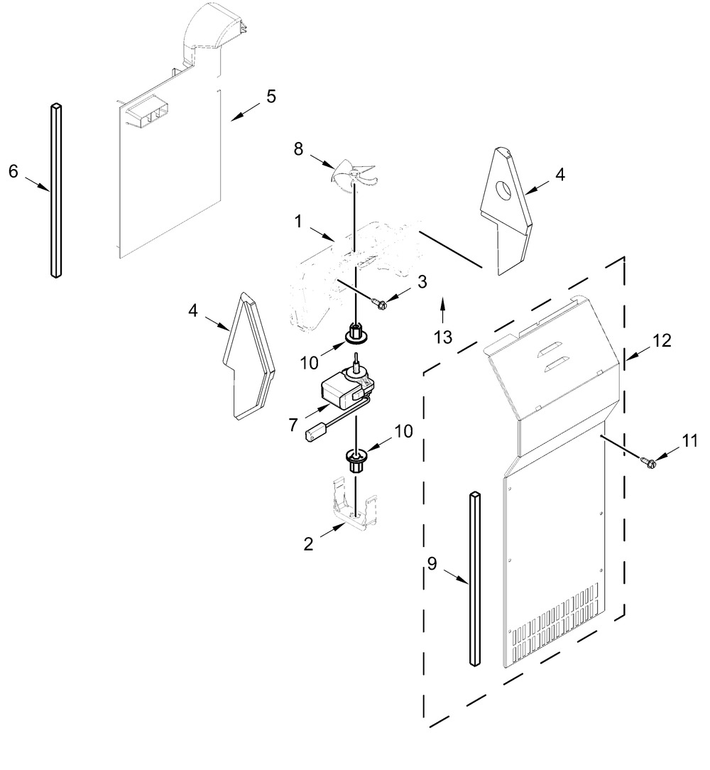 Air Flow Parts Diagram and Parts List for WRS315SDHW09  Whirlpool Refrigerator