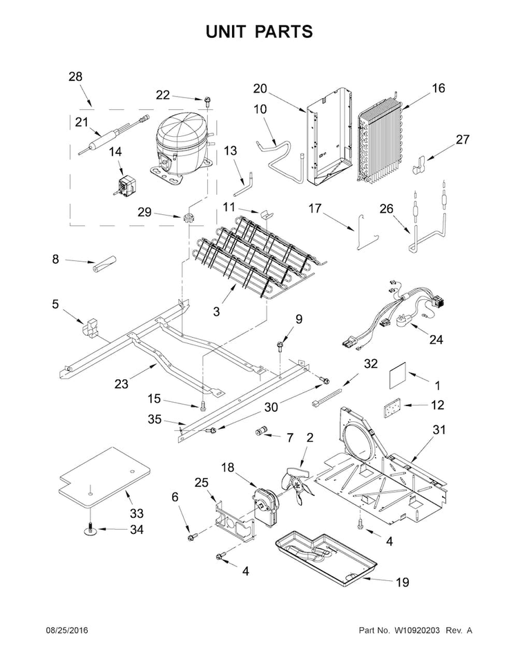 Unit Parts Diagram and Parts List for WRS331FDDM01  Whirlpool Refrigerator