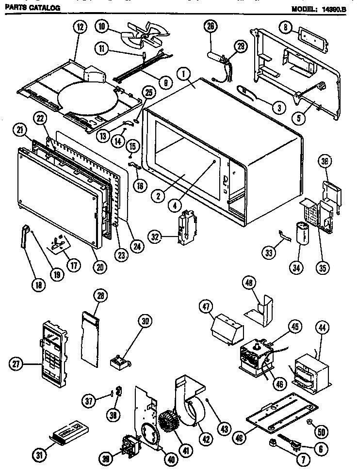 01 - Page 1 Diagram and Parts List for 14390B  Whirlpool Microwave
