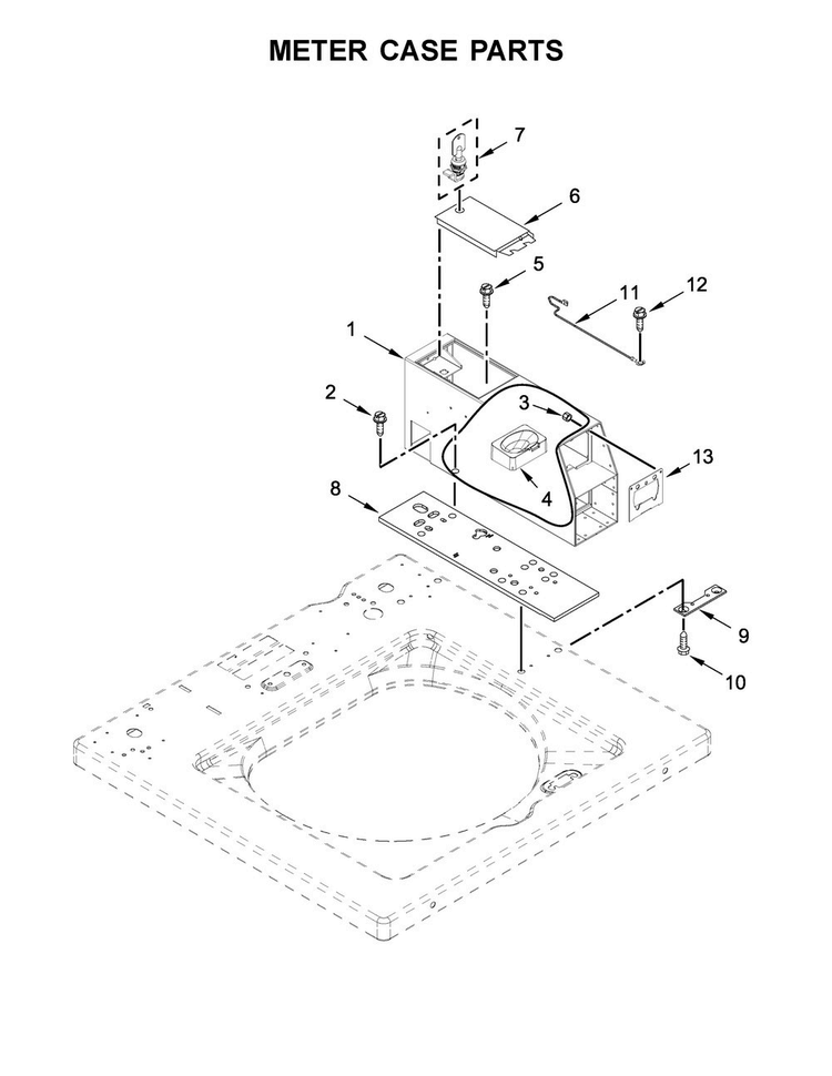 Meter Case Parts Diagram and Parts List for XCAE2765FQ0  Whirlpool Washer