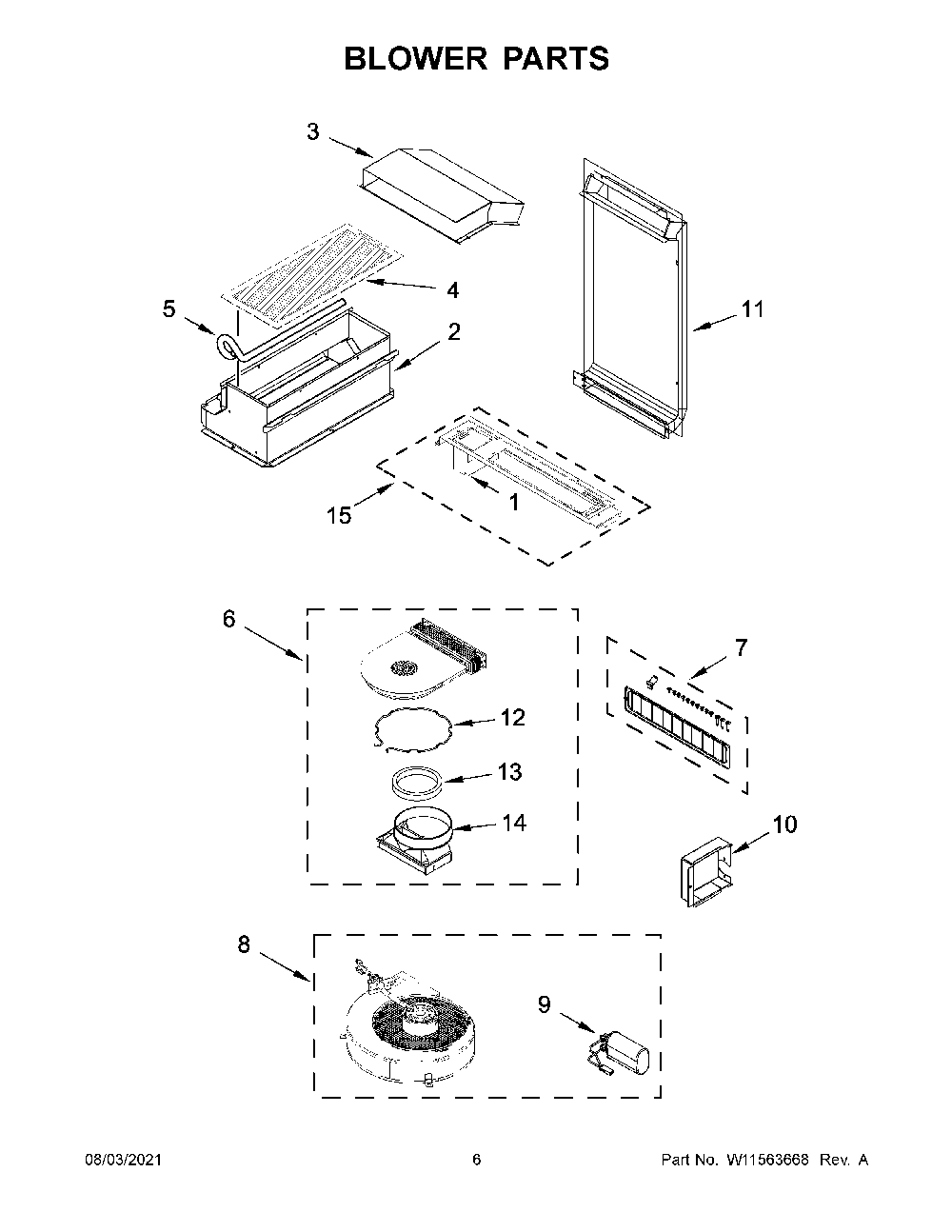 Blower Parts Diagram and Parts List for KSEG950ESS3  KitchenAid Range