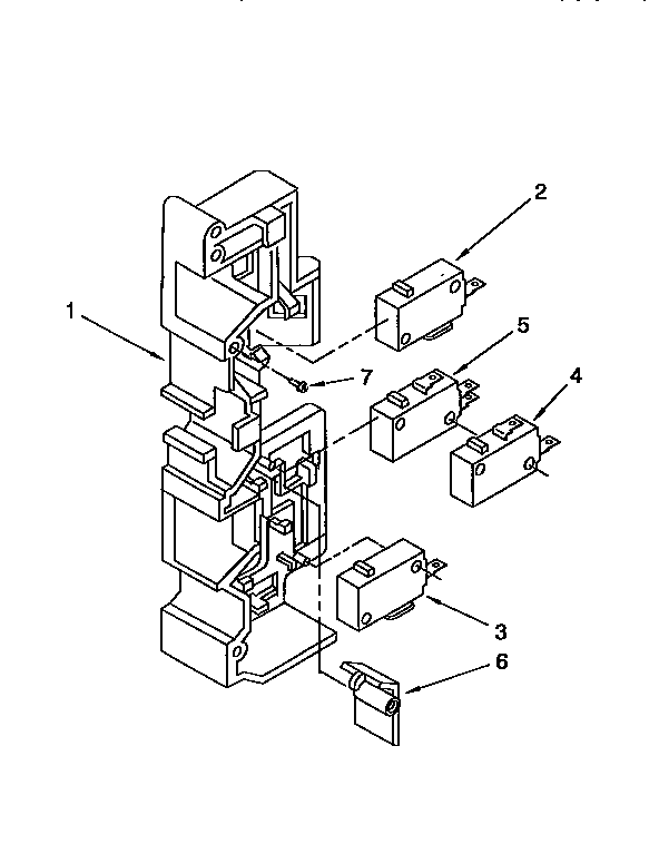 Latch Board Diagram and Parts List for MH7155XBZ0  Whirlpool Microwave