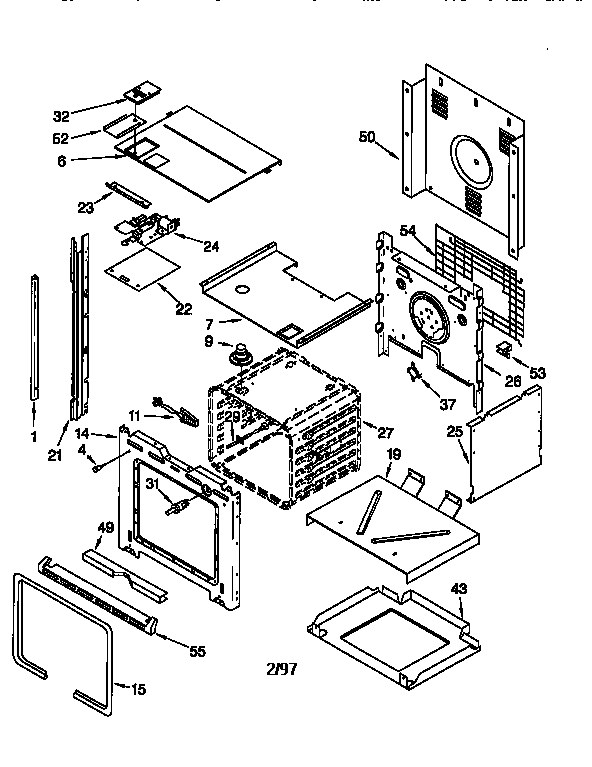 Oven Diagram and Parts List for KEBS107DBAL2  KitchenAid Wall Oven