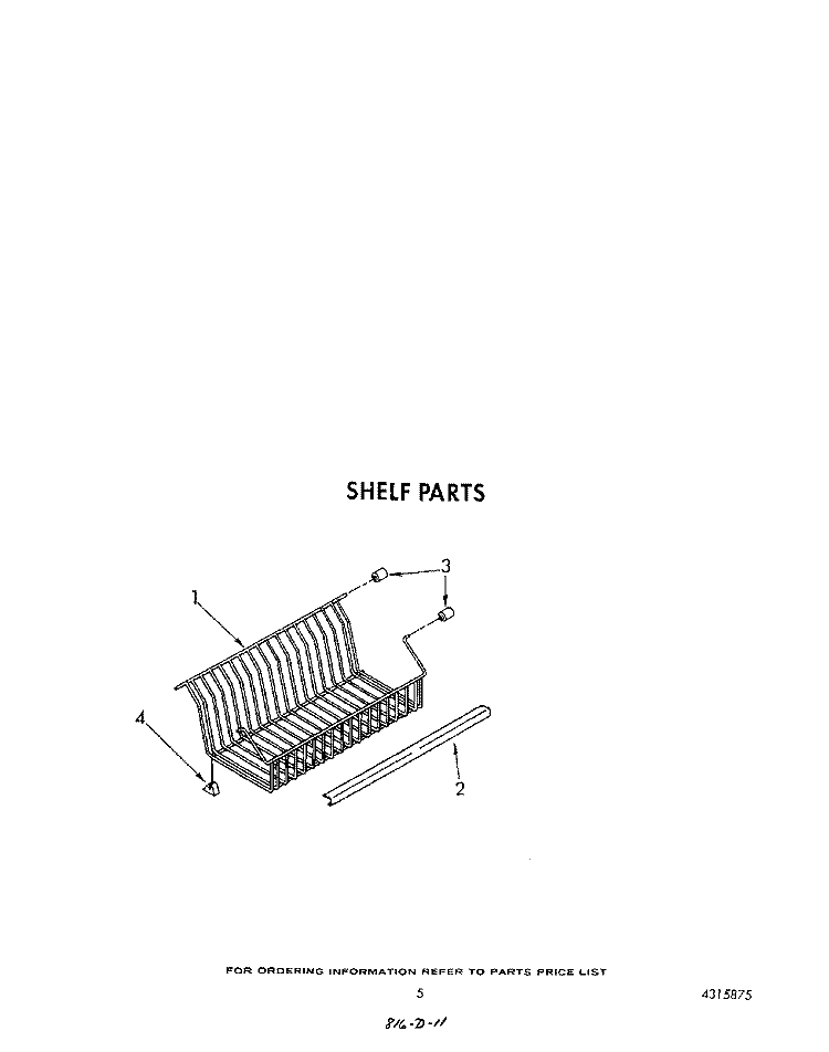 SHELF Diagram and Parts List for EV150FXWN00  Whirlpool Freezer