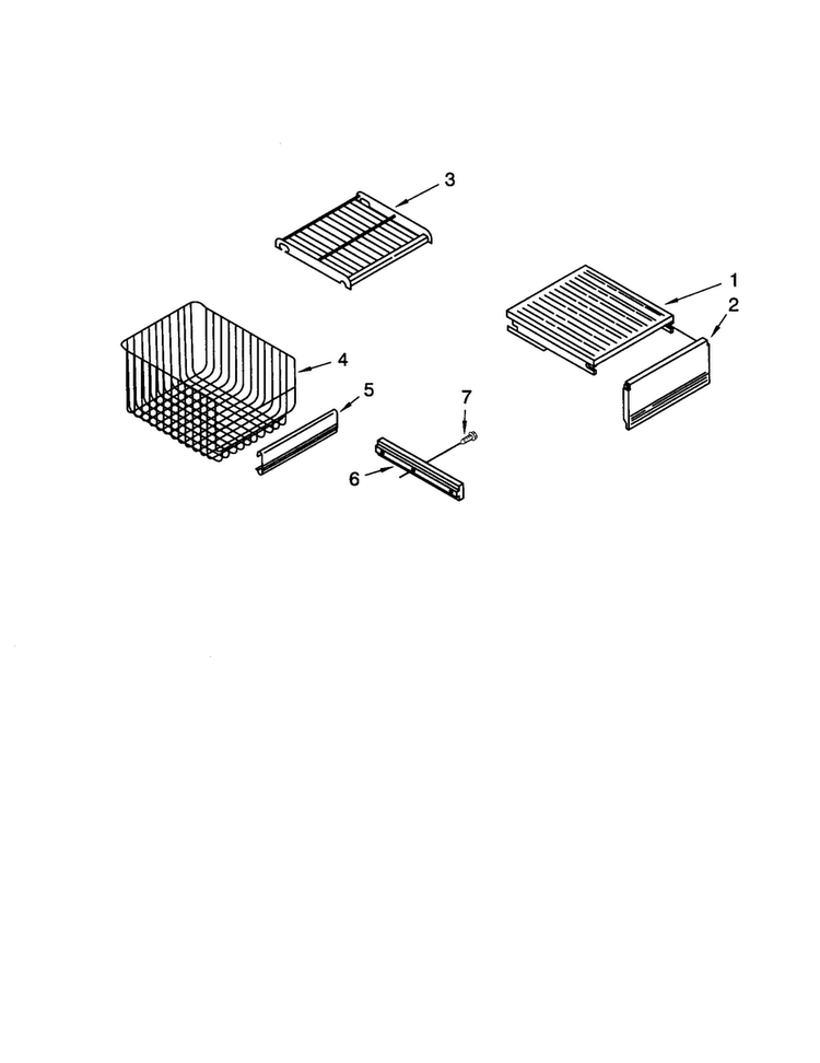 Freezer Shelf Diagram and Parts List for KSSS36QJS00  KitchenAid Refrigerator