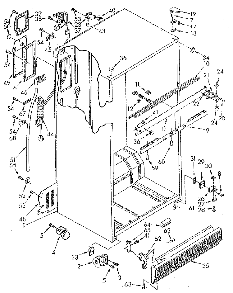 Cabinet Diagram and Parts List for ET20NKXSG11  Whirlpool Refrigerator