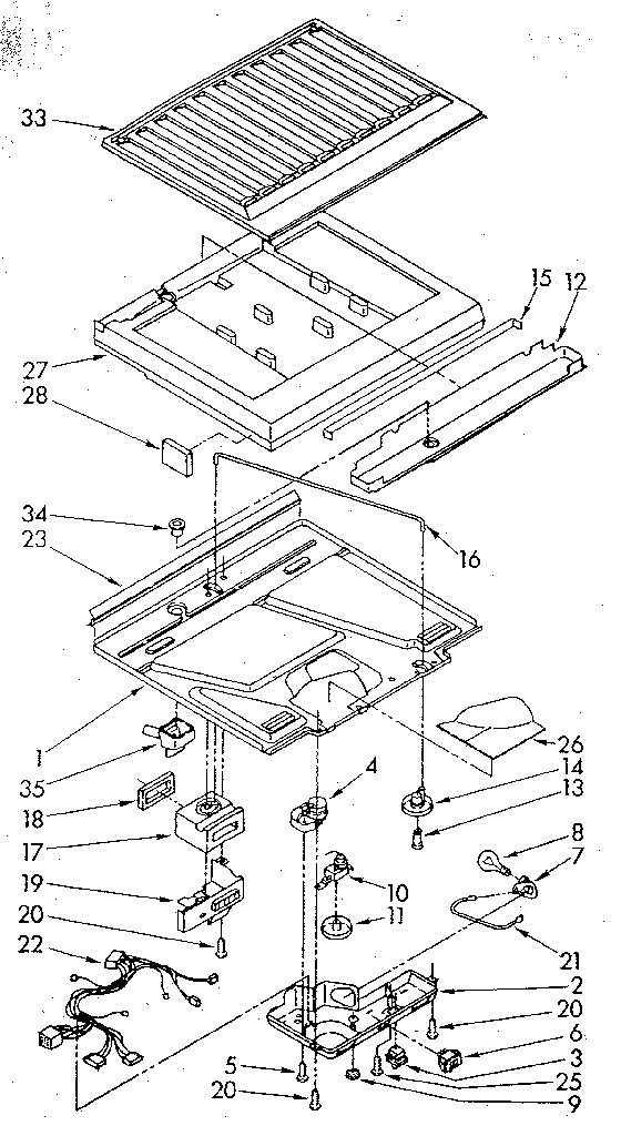 Compartment Separator Diagram and Parts List for ET16AKXSF02  Whirlpool Refrigerator