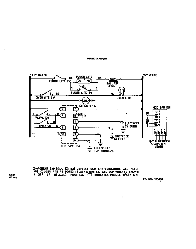 Wiring Diagram Diagram and Parts List for 1653*2A  Roper Range