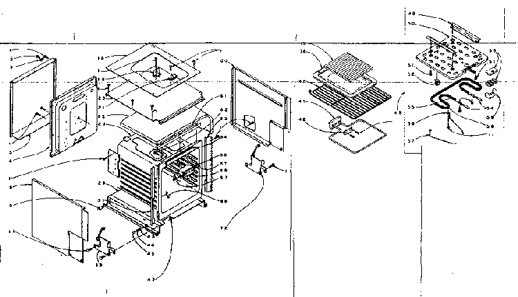 Oven Body Diagram and Parts List for 15441080  Kenmore Wall Oven