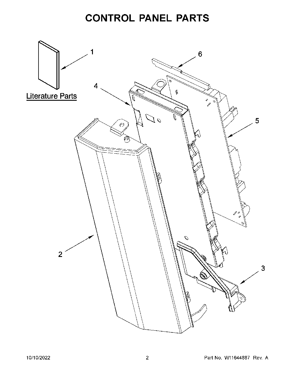Control Panel Parts Diagram and Parts List for YKMHC319LBS00  KitchenAid Microwave