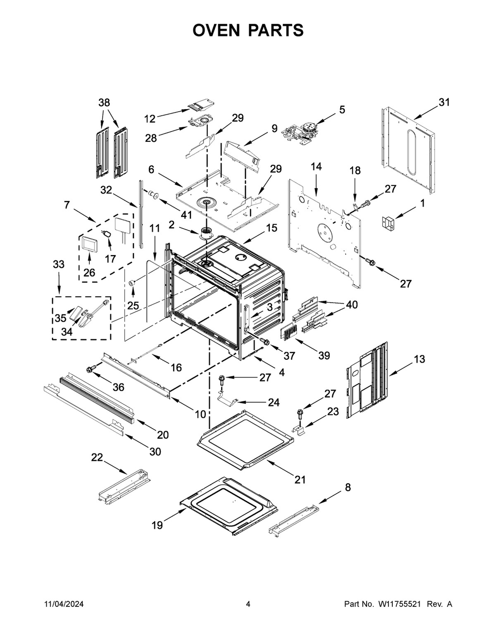 03 - Oven Parts Diagram and Parts List for JMW3430LL04  Whirlpool Microwave Oven Combo