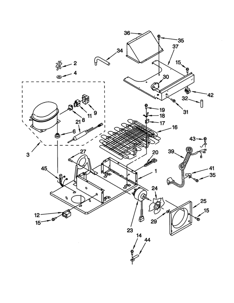 Upper Unit Diagram and Parts List for KSSP36QGT00  KitchenAid Refrigerator