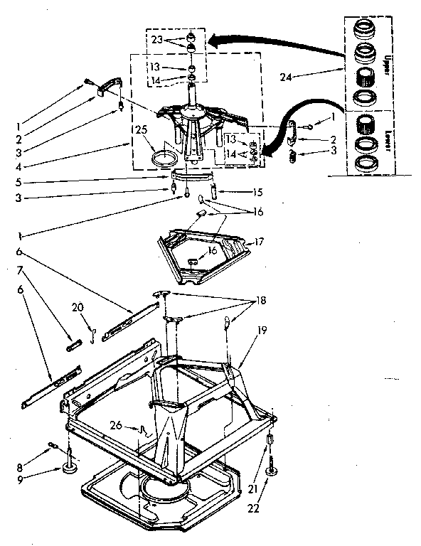 Machine Base Diagram and Parts List for LA5580XSN0  Whirlpool Washer