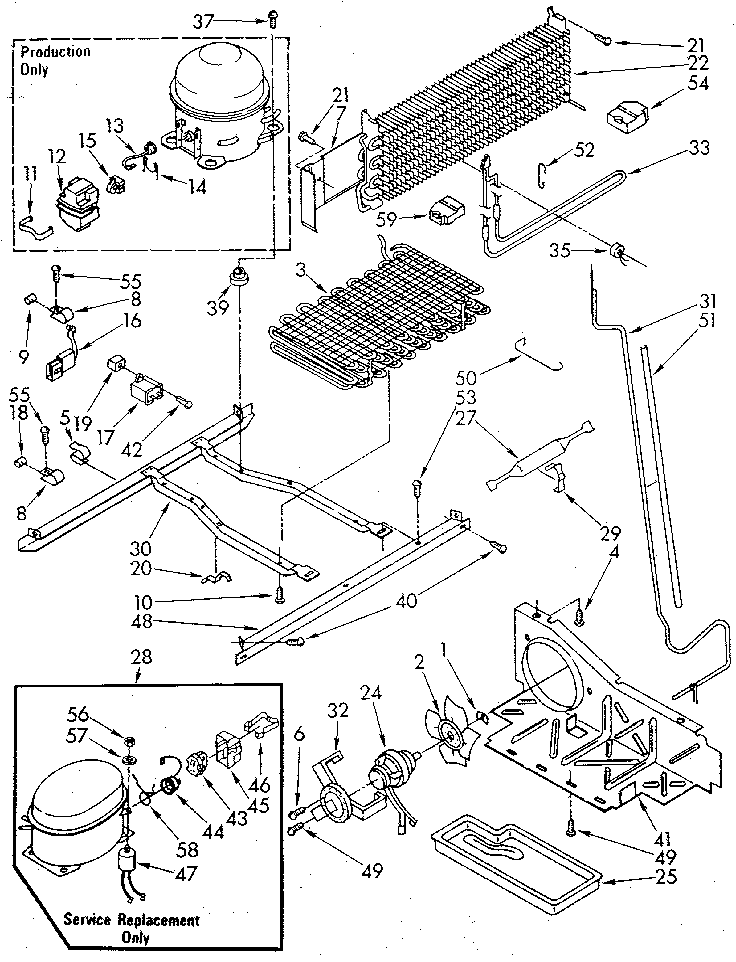Unit Diagram and Parts List for ET20AKXSF07  Whirlpool Refrigerator
