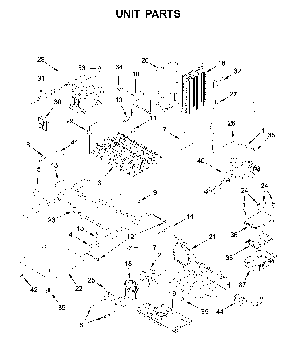 Unit parts Diagram and Parts List for WRS335SDHM03  Whirlpool Refrigerator