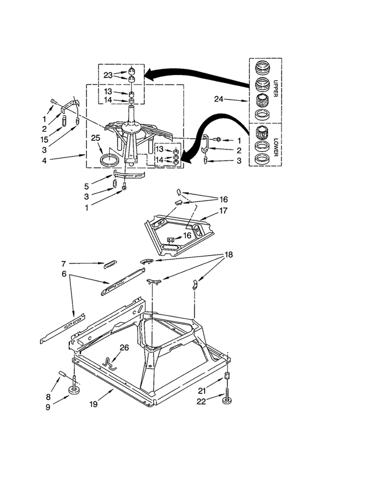 Machine Base Diagram and Parts List for 8530090  Whirlpool Washer