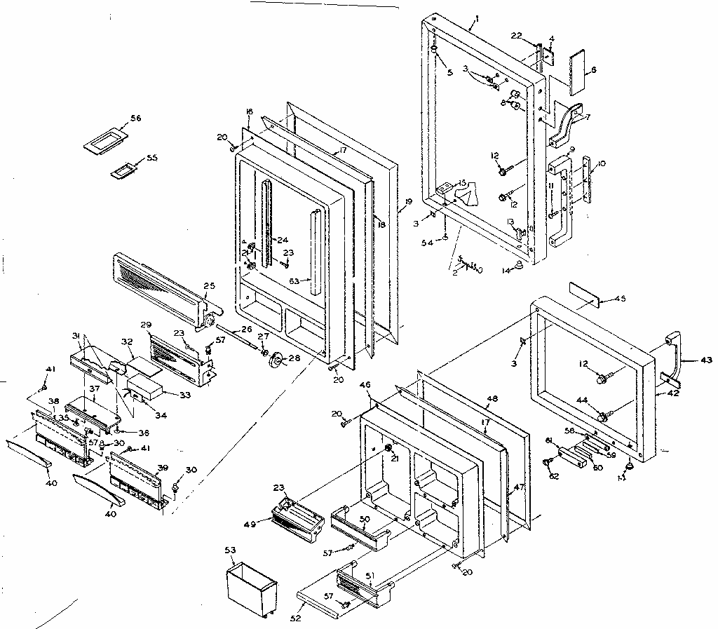 Door Parts Diagram and Parts List for 106R16GBC1  Kenmore Refrigerator