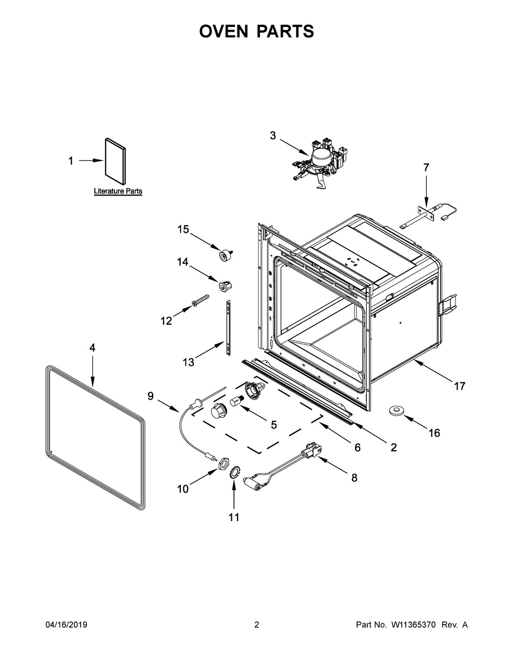 Oven Parts Diagram and Parts List for KEBC149BSS1  Whirlpool Wall Oven