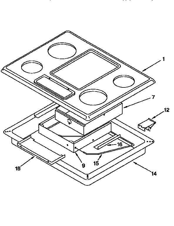 Cooktop Diagram and Parts List for KECG260SHW5  KitchenAid Cooktop