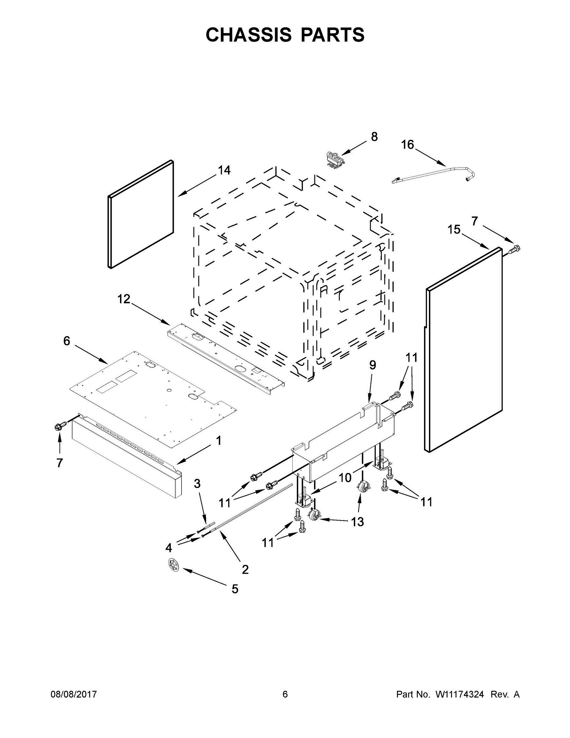 04 - CHASSIS PARTS Diagram and Parts List for JLRP536WP01  Whirlpool Range