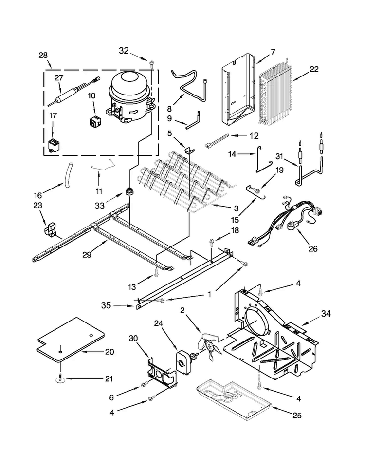 Unit Parts Diagram and Parts List for 10641153210  Kenmore Refrigerator