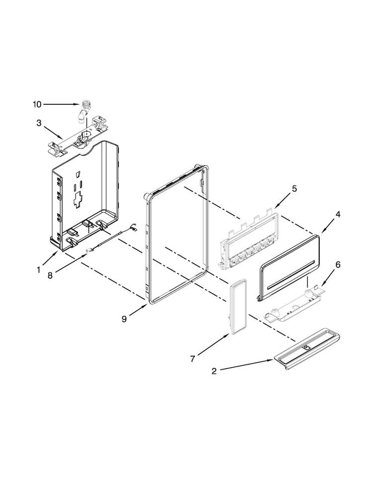 Dispenser Parts Diagram and Parts List for WRF560SEYW01  Whirlpool Refrigerator