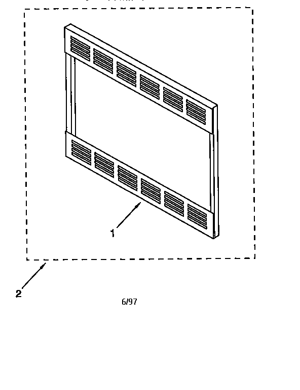 Trim Kit Diagram and Parts List for MK6124XEB0  Whirlpool Microwave