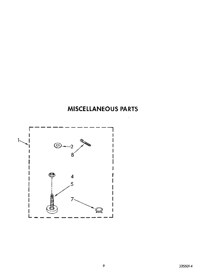 MISCELLANEOUS Diagram and Parts List for 4CA2762XWW0  Whirlpool Washer