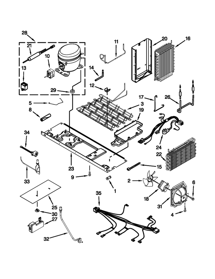 Unit Parts Diagram and Parts List for KSC24C8EYP03  KitchenAid Refrigerator