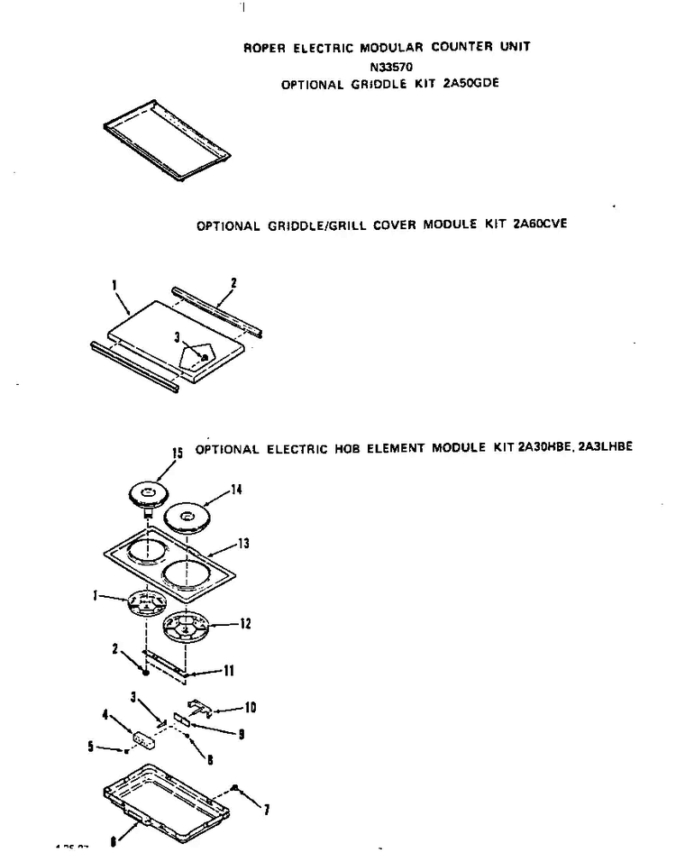 ^griddle Diagram and Parts List for N3357*0  Roper Range