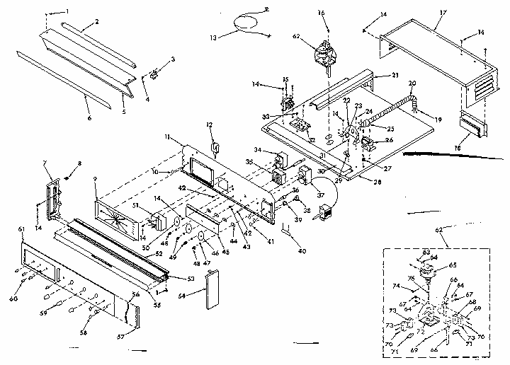 Control Section Diagram and Parts List for 8504277222  Kenmore Range