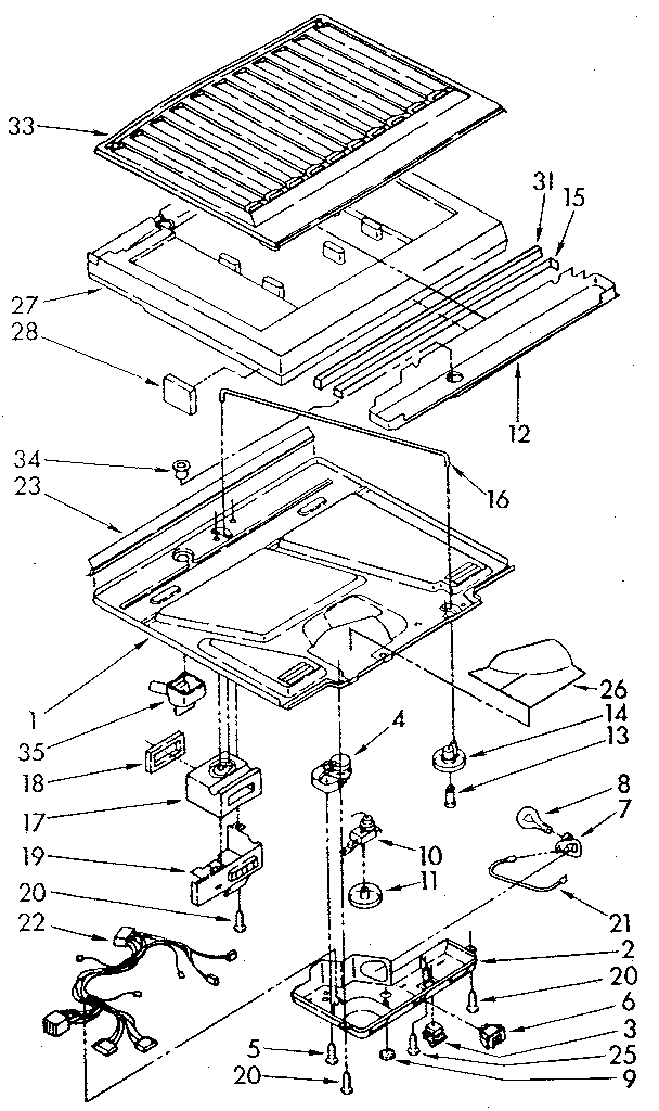 Compartment Separator Diagram and Parts List for ET18JKXSM04  Whirlpool Refrigerator