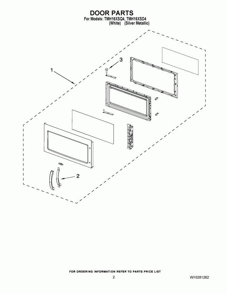 DOOR PARTS Diagram and Parts List for TMH16XSD4  Estate Microwave