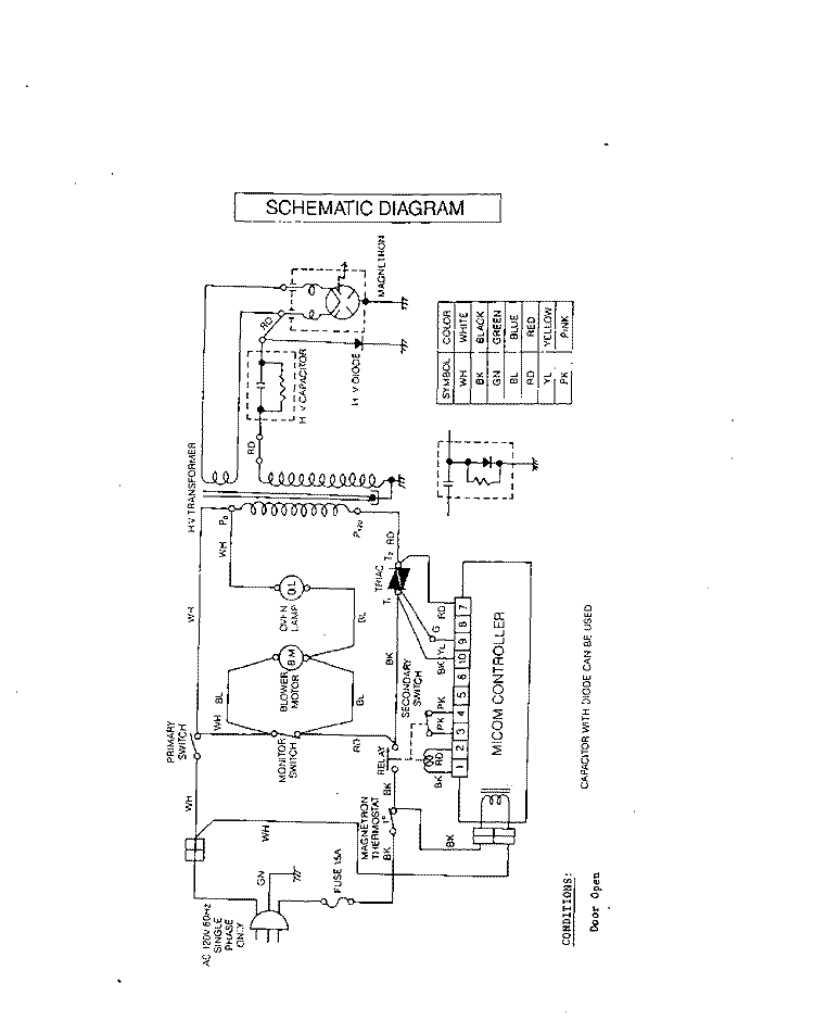 SECTION Diagram and Parts List for MW157  Roper Microwave