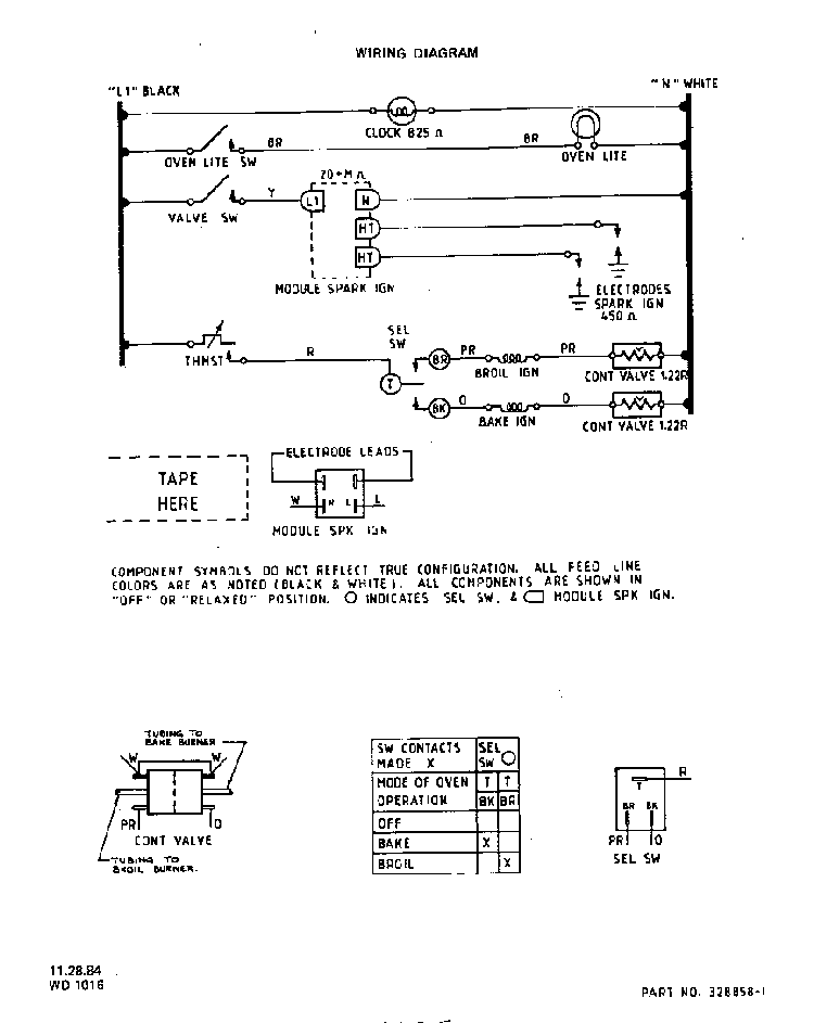 Wiring Diagram Diagram and Parts List for 1525*3A  Roper Range