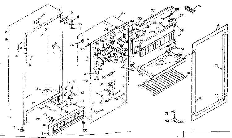 Cabinet Parts Diagram and Parts List for 106N10S  Kenmore Refrigerator