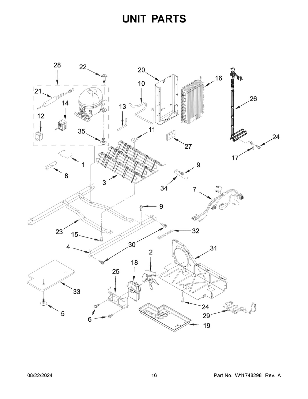 09 - Unit Parts Diagram and Parts List for WRS312SNHM08  Whirlpool Refrigerator