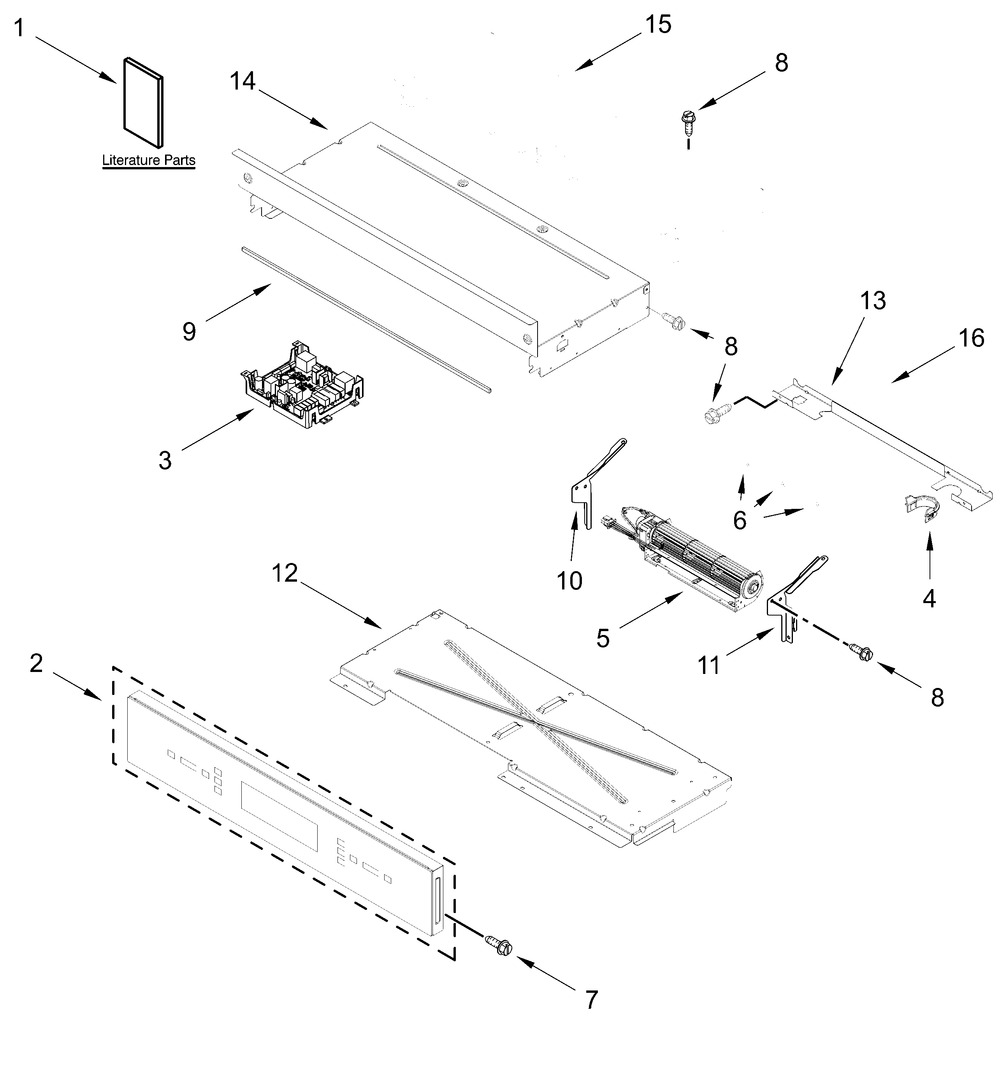 Control Panel Parts Diagram and Parts List for JOEDC330RM00  Whirlpool Wall Oven