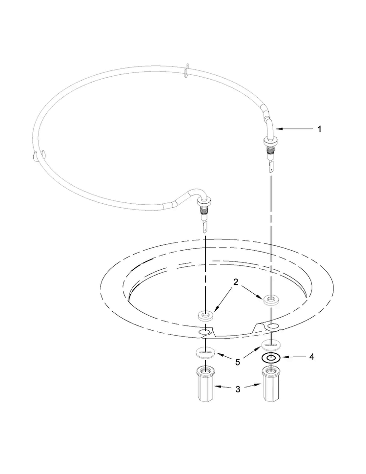 Heater Parts Diagram and Parts List for KUDS30FXWHA  KitchenAid Dishwasher