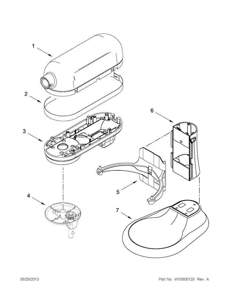 Color Variation Parts Diagram and Parts List for KSM6573COB2  KitchenAid Mixer