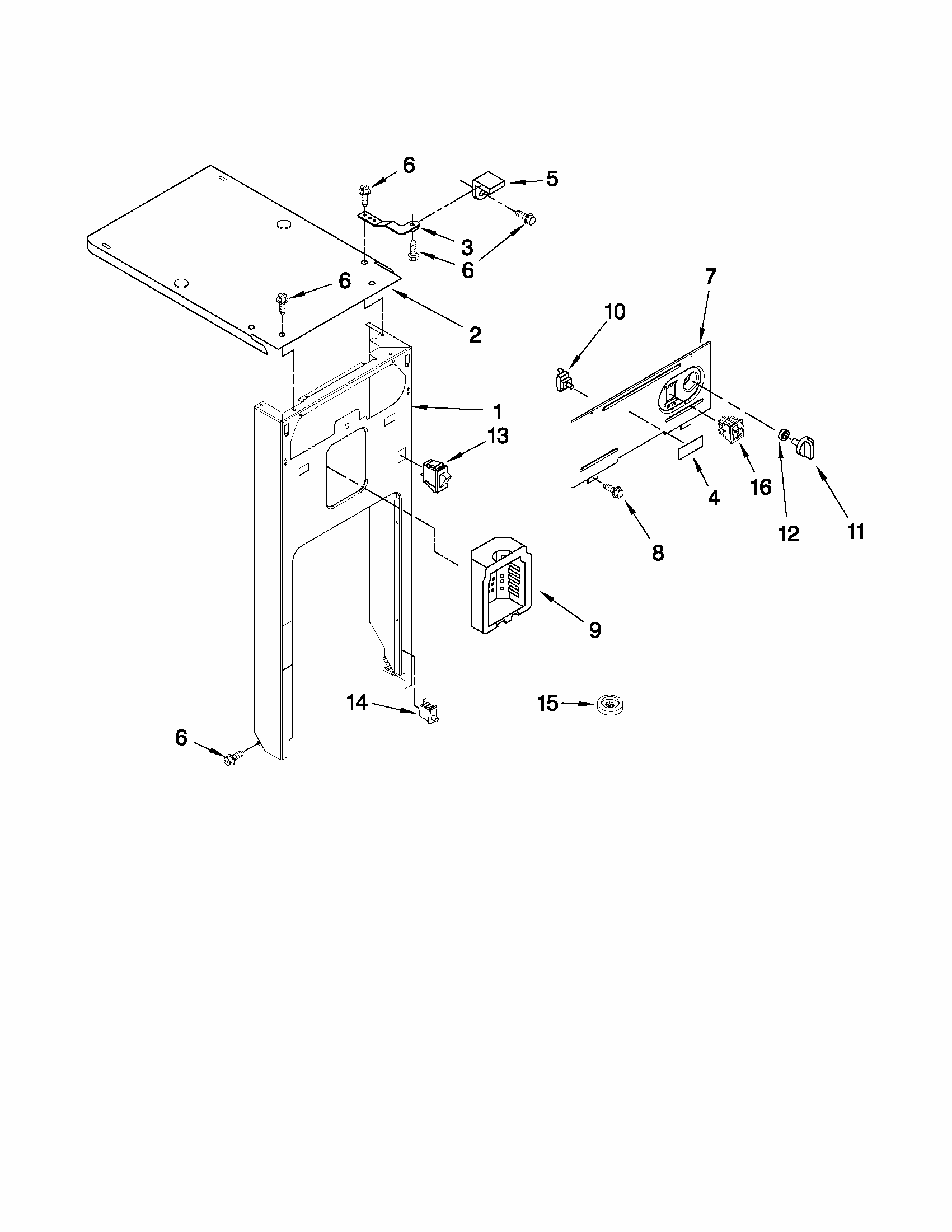 Panel And Control Parts Diagram and Parts List for 66514732111  Kenmore Trash Compactor