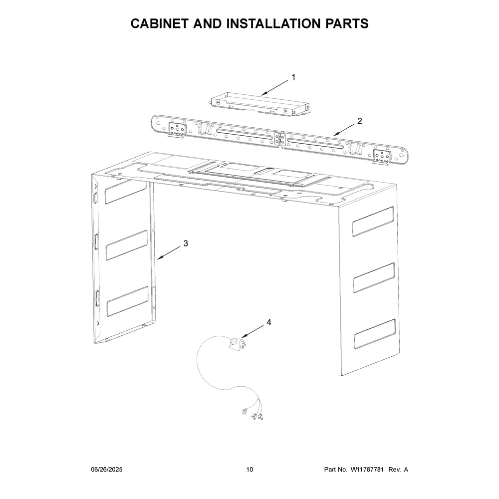 Cabinet And Installation Parts Diagram and Parts List for KMMF330PSS01  KitchenAid Microwave
