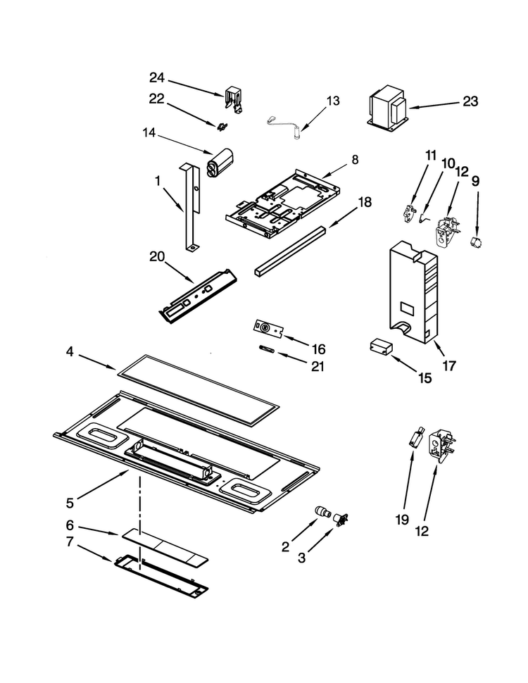Interior And Ventilation Parts Diagram and Parts List for WMH1163XVS6  Whirlpool Microwave