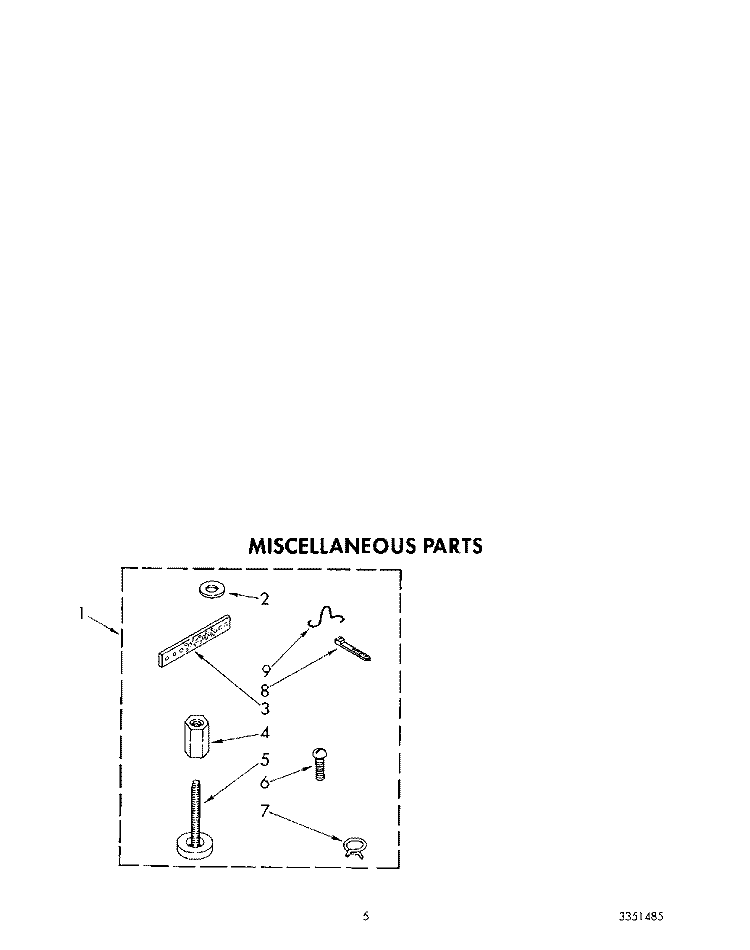 MISCELLANEOUS Diagram and Parts List for LA8800XTF0  Whirlpool Washer