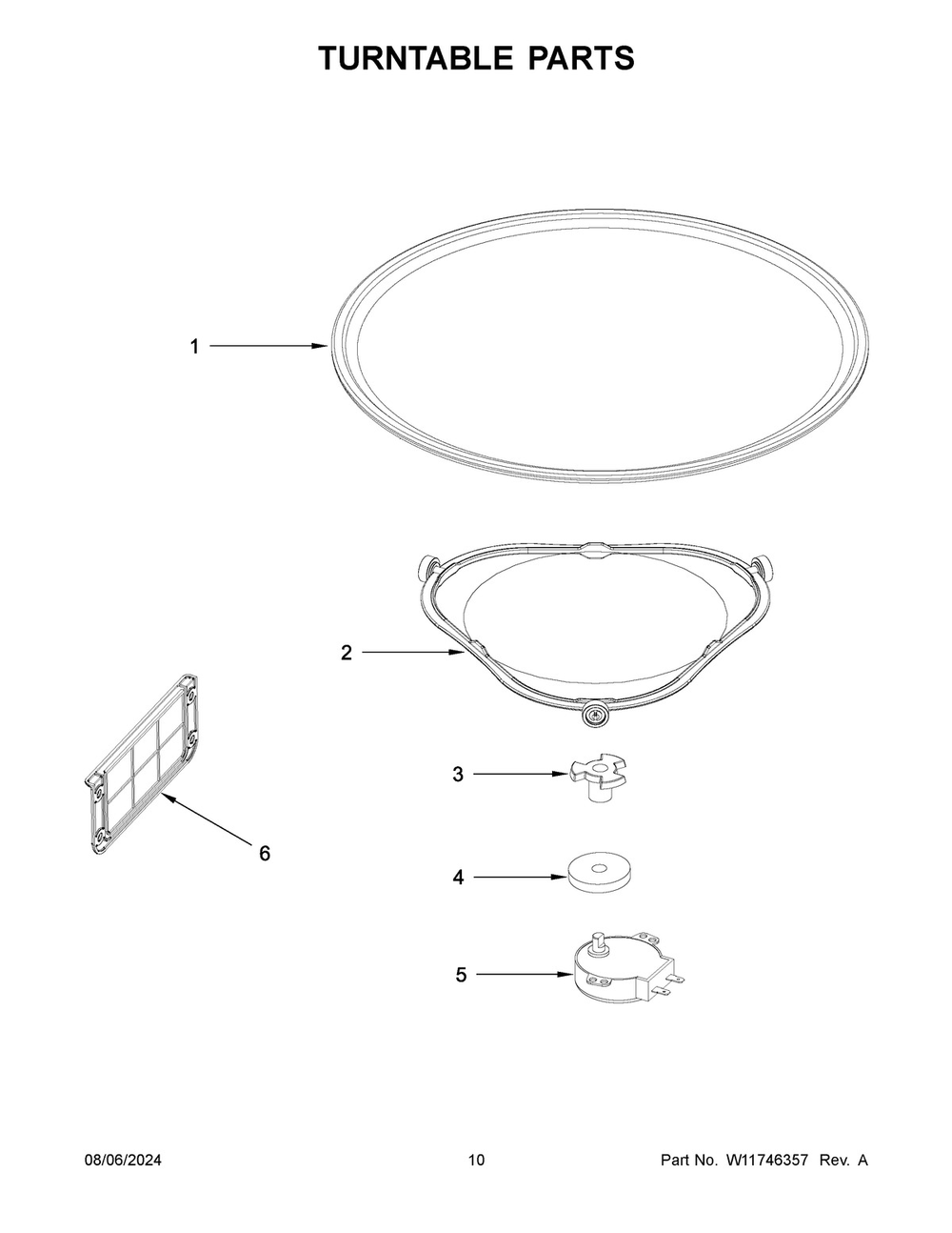 06 - Turntable Parts Diagram and Parts List for YMMMS4230PZ00  Whirlpool Microwave