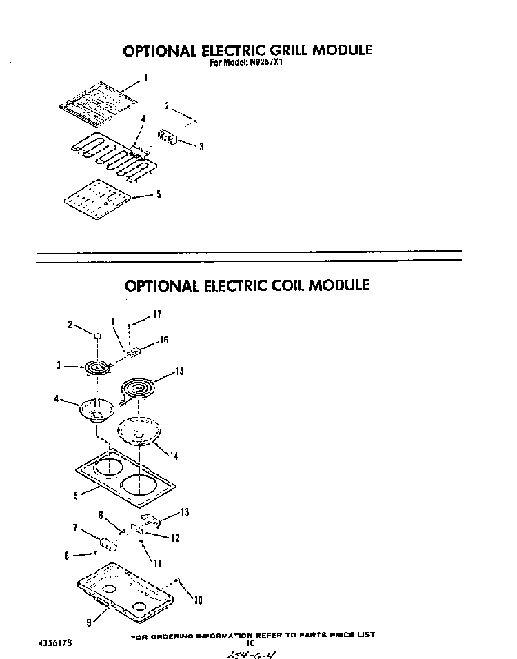 ^electric Grill Diagram and Parts List for N9257*1  Roper Range