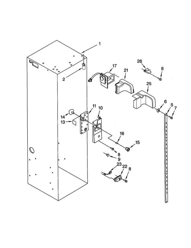 Refrigerator Liner Diagram and Parts List for KSSS36QJS00  KitchenAid Refrigerator