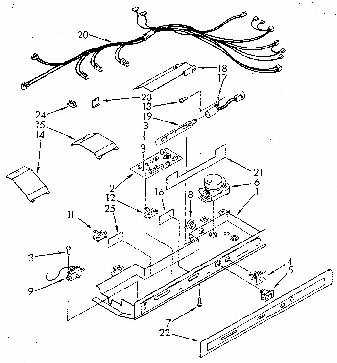 Control Diagram and Parts List for 1068592511 SKR601W0 Kenmore Refrigerator