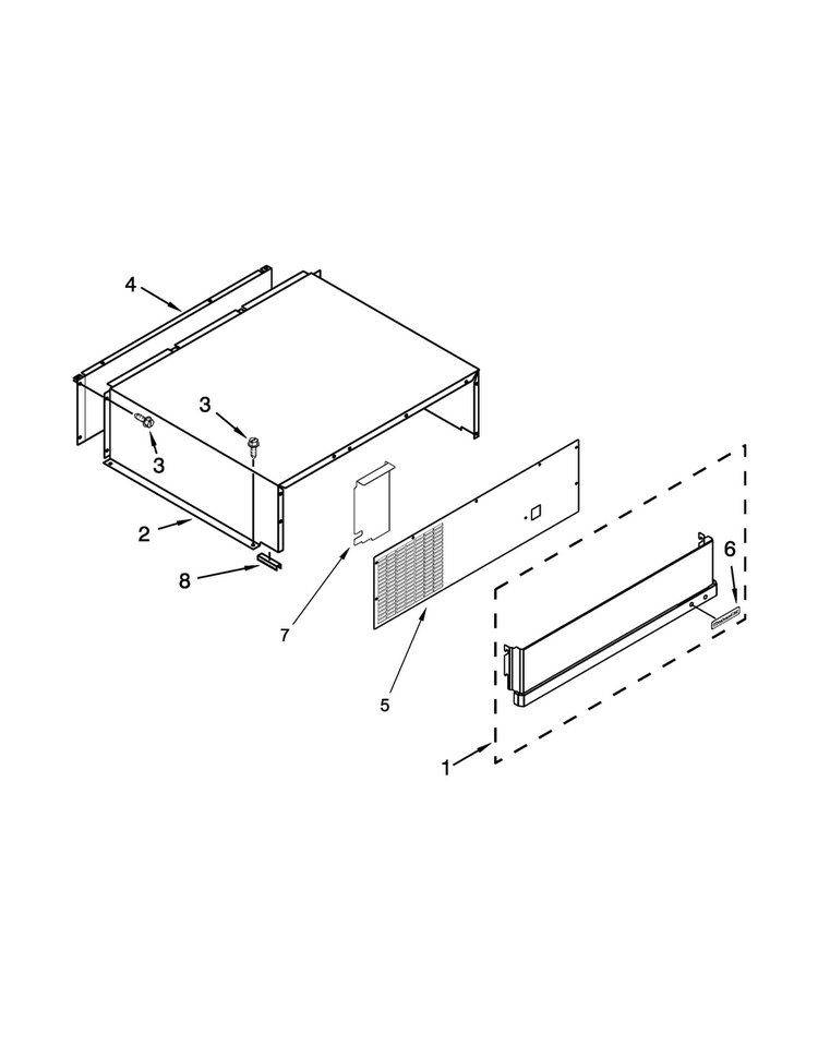 Top Grille And Unit Cover Parts Diagram and Parts List for KBSD608EBS00  KitchenAid Refrigerator